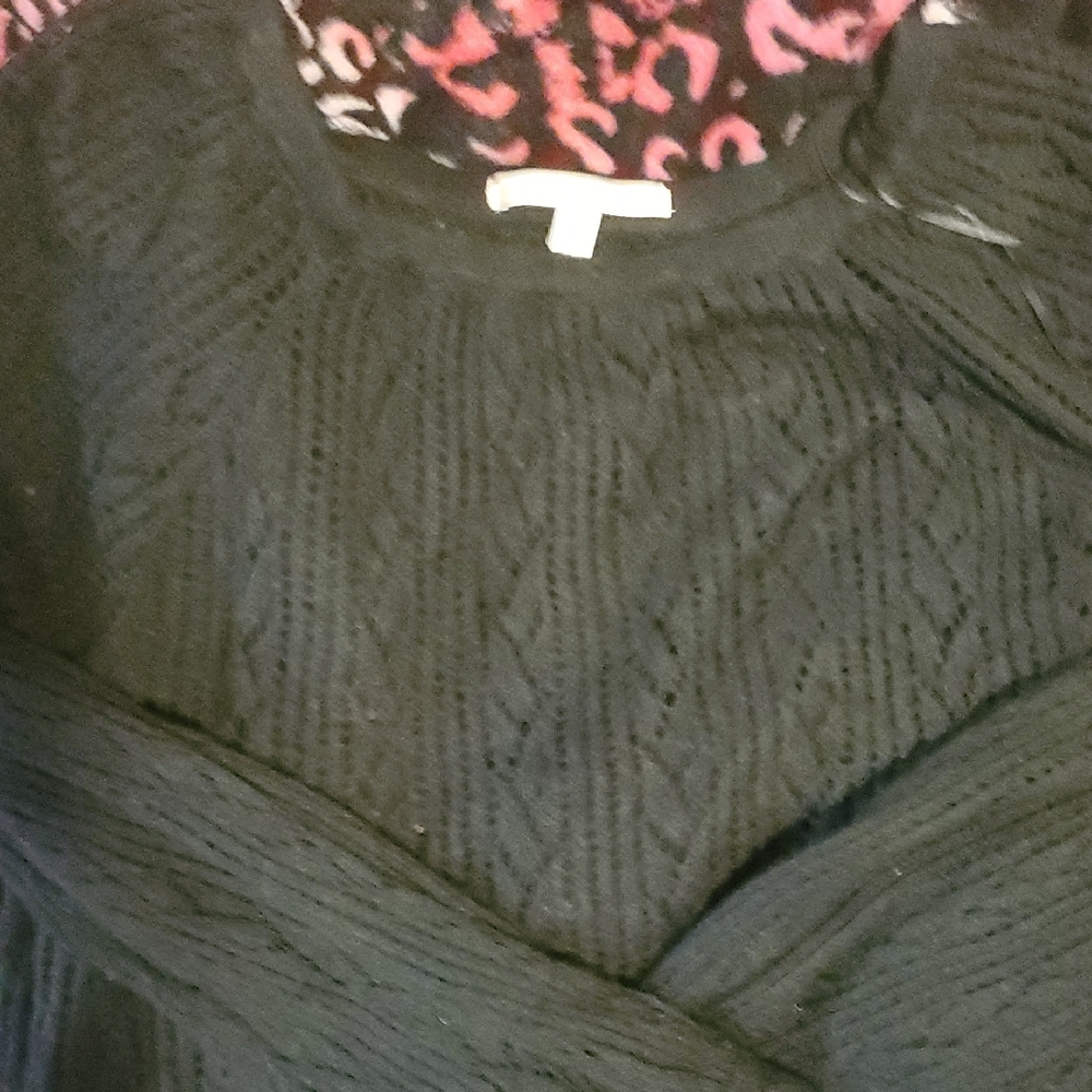 LC Lauren Conrad Black Crew Neck Sweater